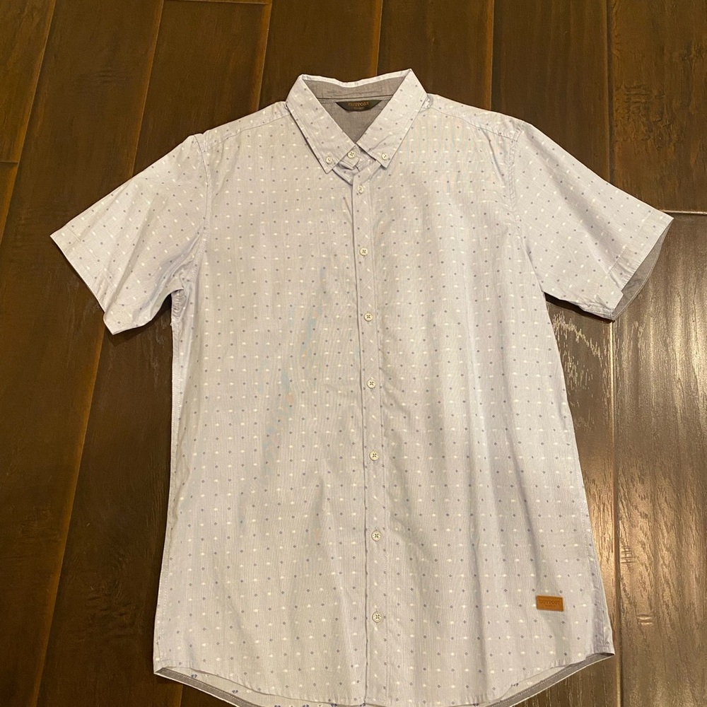 Men's Light Blue Short Sleeve Button Down Shirt